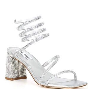 Steve Madden Silver Block Heel Sandals